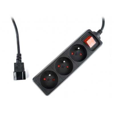 EnerGenie EG-PSU3F-01 UPS power strip, 3 FR sockets, 10 A, C14 plug, 0.6 m cable, black EnerGenie