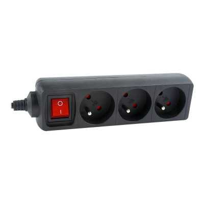 EnerGenie EG-PSU3F-01 UPS power strip, 3 FR sockets, 10 A, C14 plug, 0.6 m cable, black EnerGenie