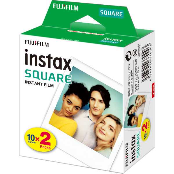 Fujifilm Instax Square Glossy Instant film (2x10pl) Quantity 20 86 x 72 mm Image dimensions: 62 62 mm