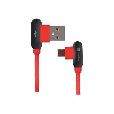 Natec Prati, Angled USB Type C to Type A Cable 1m, Red Natec USB Type-A USB Type C