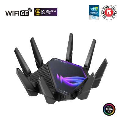 Asus Wifi 6 802.11ax Quad-band Gigabit Gaming Router ROG GT-AXE16000 Rapture 802.11ax 1148+4804+4804+48004 Mbit/s 10/100/1000 Mb