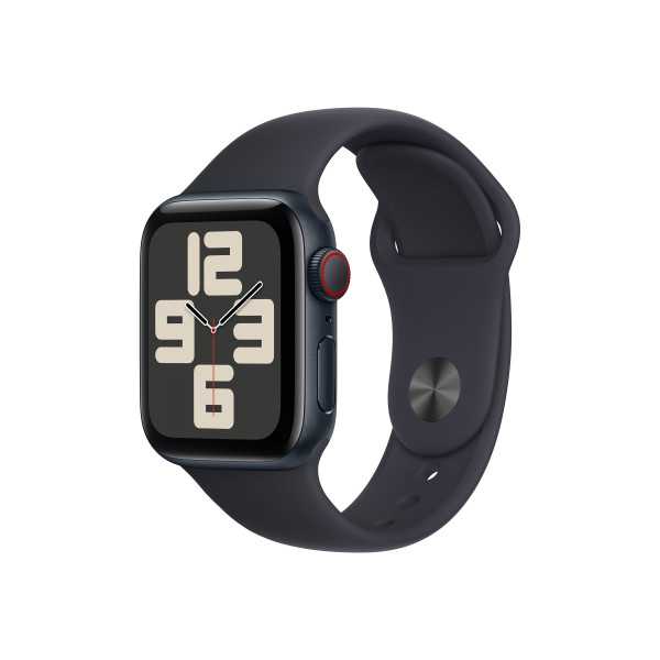 Apple Watch SE GPS + Cellular 40mm Midnight aliuminio dėklas su Midnight Sport Band - S/M Apple