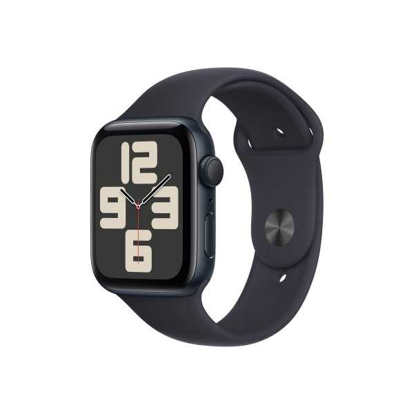 Apple Watch SE GPS 44mm Midnight aliuminio dėklas su Midnight Sport Band – M/L Apple