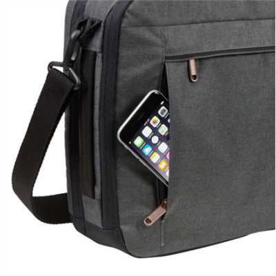 Case Logic Era Hybrid Briefcase Fits up to size 15.6 " Messenger - Briefcase/Backpack Obsidian Shoulder strap