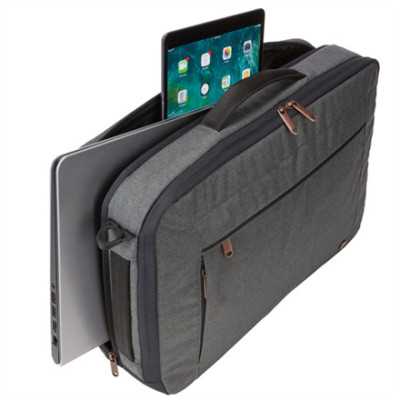 Case Logic Era Hybrid Briefcase Fits up to size 15.6 " Messenger - Briefcase/Backpack Obsidian Shoulder strap