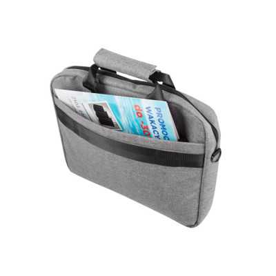 Natec Laptop Bag, Mustela, 15.6", Grey Natec Mustela Fits up to size 15.6 " Toploading laptop case Grey Shoulder strap