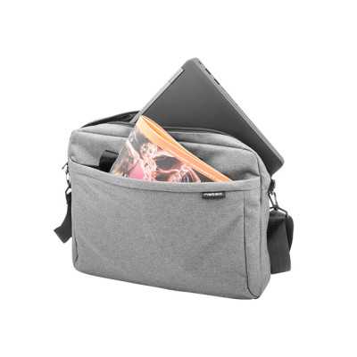 Natec Laptop Bag, Mustela, 15.6", Grey Natec Mustela Fits up to size 15.6 " Toploading laptop case Grey Shoulder strap