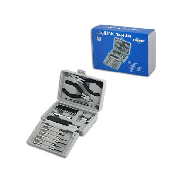 Logilink Tool Set, 25pcs Incl. transport boxThe set includes6x micro screwdrivers1x micro cutter1x mini telephone plier1x bit sc