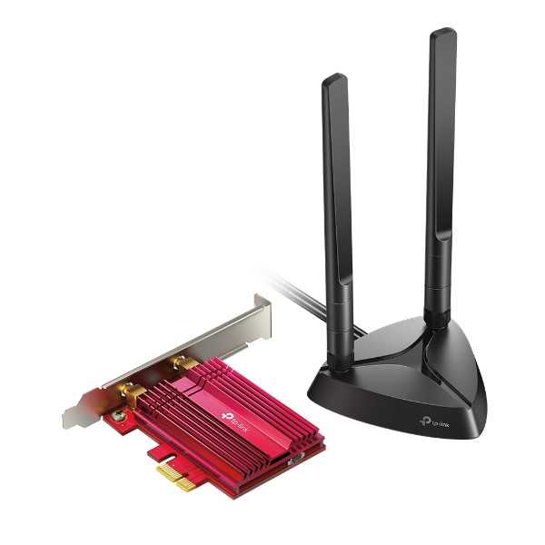 TP-LINK AX3000 Wi-Fi 6 Bluetooth 5.0 PCIe Adapteris TX3000E 2,4GHz/5GHz Antenos tipas 2xHigh-Gain išorinės antenos 574+2402 Mbit