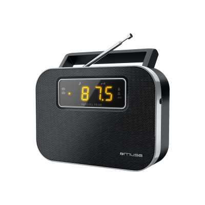 Muse M-081R Alarm function 2-band PLL portable radio Black