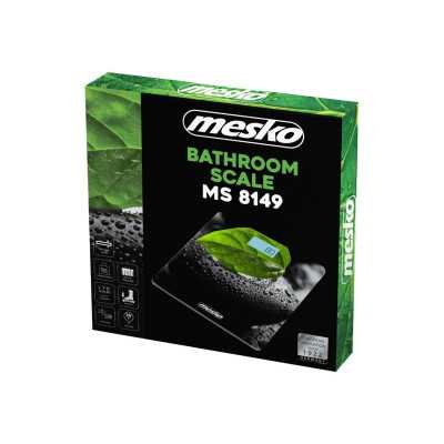 Mesko Bathroom scales MS 8149 Maximum weight (capacity) 150 kg Accuracy 100 g Black/ green