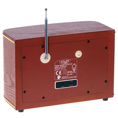 Adler Retro Radio AD 1187 AUX in Wooden Alarm function