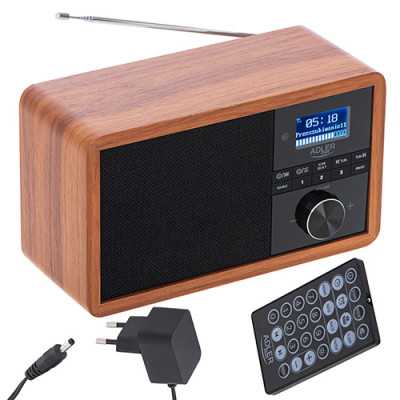 Adler Radio DAB+ Bluetooth AD 1184 Black/Brown Alarm function