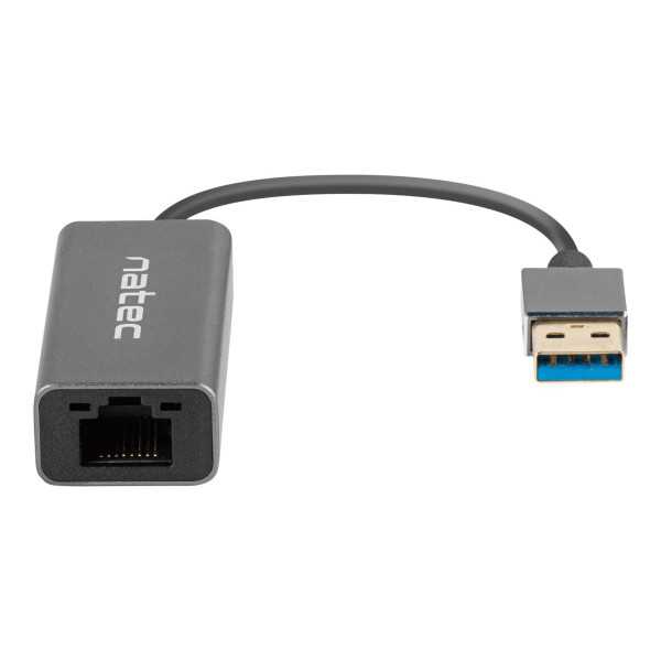 Natec eterneto adapteris, Cricket USB 3.0, USB 3.0 iki RJ45, juodas Natec eterneto adapteris tinklo plokštė NNC-1924 Cricket USB