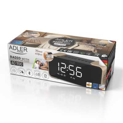 Adler Wireless alarm clock with radio AD 1190 AUX in Copper/Black Alarm function