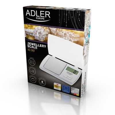 Adler Precision scale AD 3161 Maximum weight (capacity) 0.5 kg Accuracy 0.01 g White