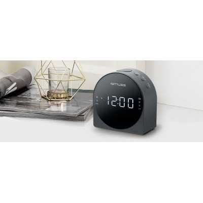 Muse Dual Alarm Clock radio PLL M-185CR Black AUX in