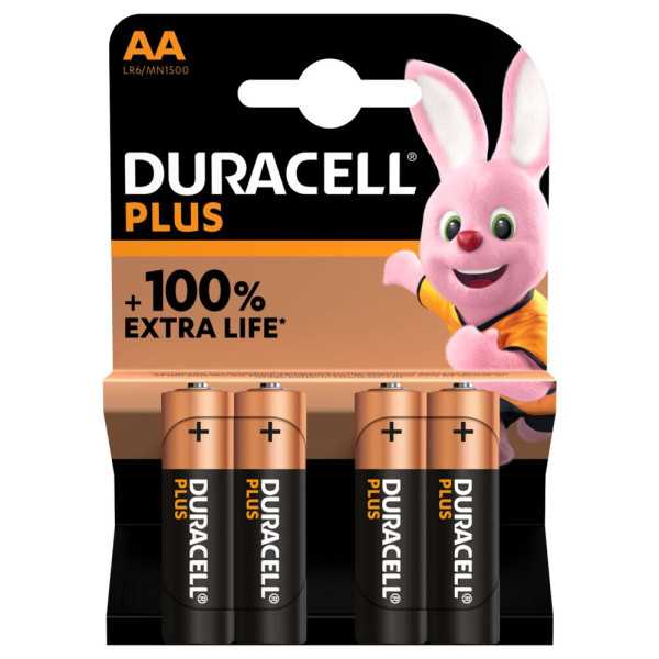 Duracell Plus MN1500 AA šarminis 4 vnt.