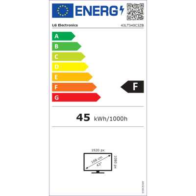 LG 43LT340C3ZB 43" 1920x1080/400cdm2/HDMI, Headphone out, USB, CI slot LG 43LT340C3ZB 43 " Landscape 16/7 WebOS 400 cd/m 9 ms 19