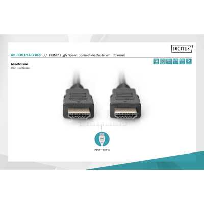 Digitus High Speed HDMI Cable with Ethernet Black HDMI to HDMI 3 m