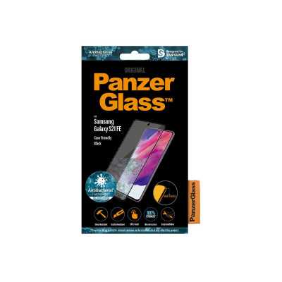 PanzerGlass Samsng Galaxy S21 FE CF Hybrid glass Black Screen Protector Antibacterial Works with in-screen fingerprint reader Fu