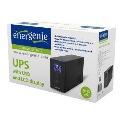 EnerGenie UPS with USB and LCD display, Black 850 VA 220 V