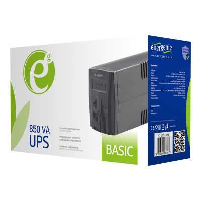 EnerGenie EG-UPS-B850 "Basic 850" UPS, Shuko output sockets 850 VA AC 220V 10% V 220V 25% V