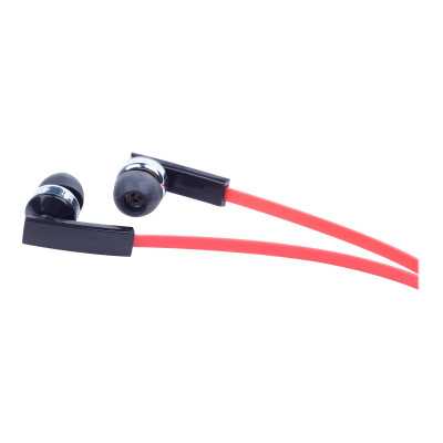 Gembird Porto earphones with microphone and volume control with flat cable Built-in microphone 3.5 mm Red/Black