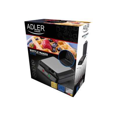 Adler Waffle maker AD 3036 1500 W Number of pastry 4 Belgium Black