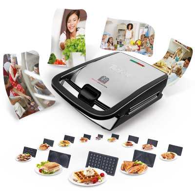 TEFAL Sandwich Maker SW854D 700 W Number of plates 4 Number of pastry 2 Black/Stainless steel