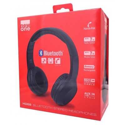 New-One Headphones HD 68 Wireless Bluetooth Black