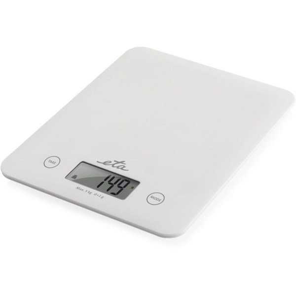 ETA Kitchen scales Lori ETA277790000 Maximum weight (capacity) 5 kg Graduation 1 g Display type LCD White