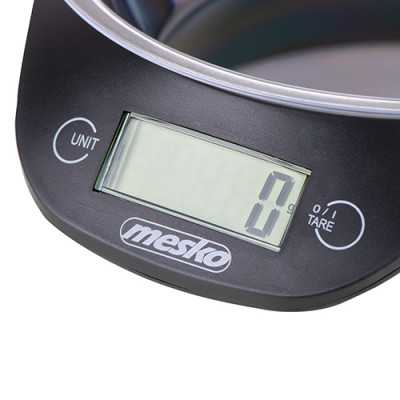 Mesko Kitchen scale with a bowl MS 3164 Maximum weight (capacity) 5 kg Graduation 1 g Display type LCD Black