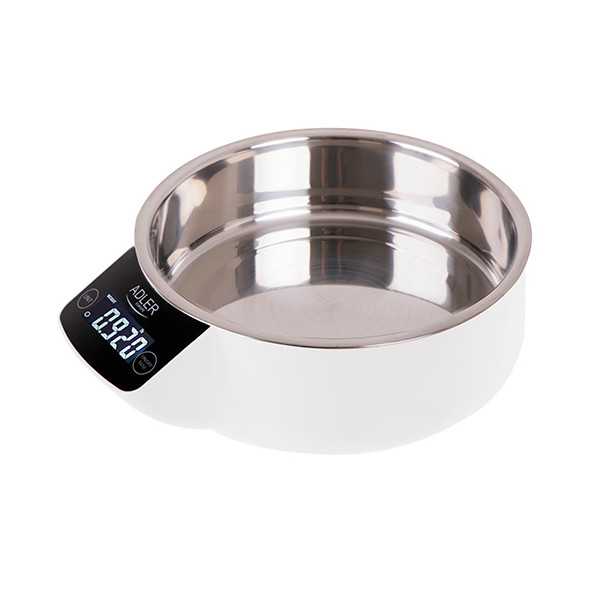 Adler Kitchen scale with a bowl AD 3166 Maximum weight (capacity) 5 kg Graduation 1 g Display type LCD White