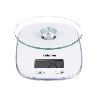 Tristar KW-2445 Kitchen scale, White Tristar Kitchen scales KW-2445 Maximum weight (capacity) 5 kg Graduation 1 g Display type L