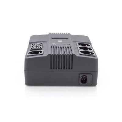 Digitus All-in-One UPS All-in-One UPS, 800VA/480W, LED 12V/9Ah x1, 4x CEE 7/7,3x IEC C13, USB, RJ45 800 VA 480 W