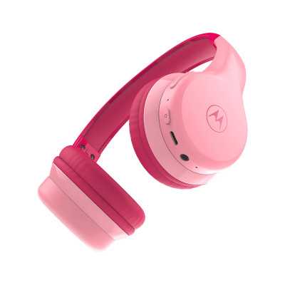 Motorola Kids Headphones Moto JR300 Built-in microphone Over-Ear Wireless Bluetooth Bluetooth Pink