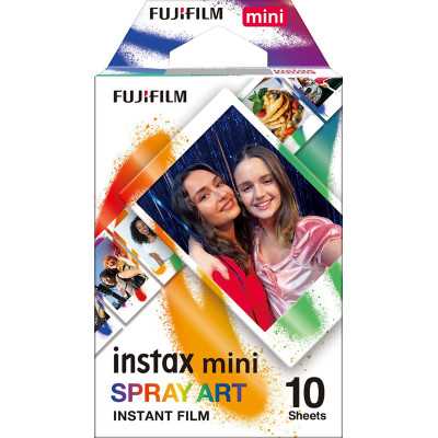 Fujifilm Instax Mini Art Spray Sheet (10pl) Instant Film 54 x 86 mm Hi-Speed ISO 800 With superb grain quality, INSTAX Contact S