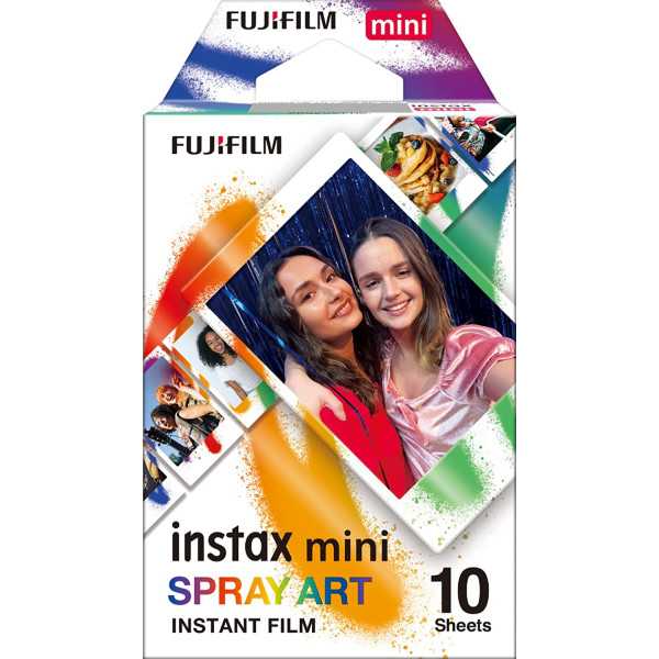 Fujifilm Instax Mini Art Spray Sheet (10pl) Instant Film 54 x 86 mm Hi-Speed ISO 800 With superb grain quality, INSTAX Contact S