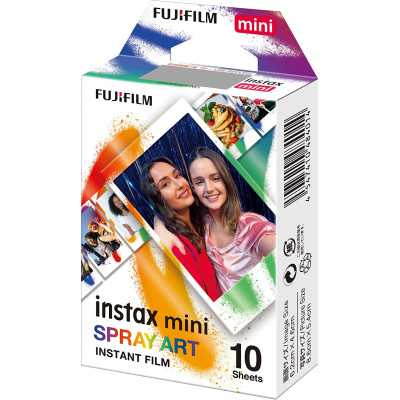 Fujifilm Instax Mini Art Spray Sheet (10pl) Instant Film 54 x 86 mm Hi-Speed ISO 800 With superb grain quality, INSTAX Contact S