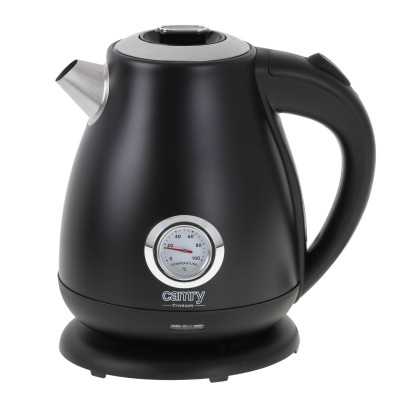 Camry Kettle with a thermometer CR 1344 Electric 2200 W 1.7 L Stainless steel 360 rotational base Black