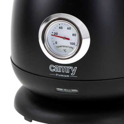 Camry Kettle with a thermometer CR 1344 Electric 2200 W 1.7 L Stainless steel 360 rotational base Black