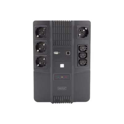 Digitus All-in-One UPS All-in-One UPS, 600VA/360W, LED 12V/7Ah x1, 4x CEE 7/7,3x IEC C13, USB, RJ45 600 VA 360 W