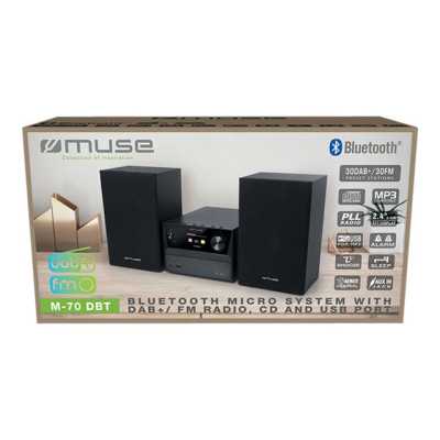 Muse Bluetooth Micro System With DAB+/FM Radio M-70 DBT USB port Bluetooth CD player AUX in FM radio