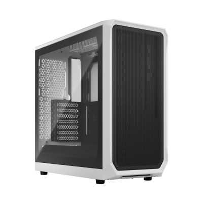 Fractal Design Focus 2 Side window White TG Clear Tint Midi Tower Power supply included No