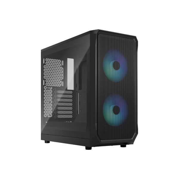 Fractal Design Focus 2 Side window RGB Black TG Clear Tint Midi Tower Power supply included No