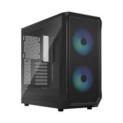 Fractal Design Focus 2 Side window RGB Black TG Clear Tint Midi Tower Power supply included No