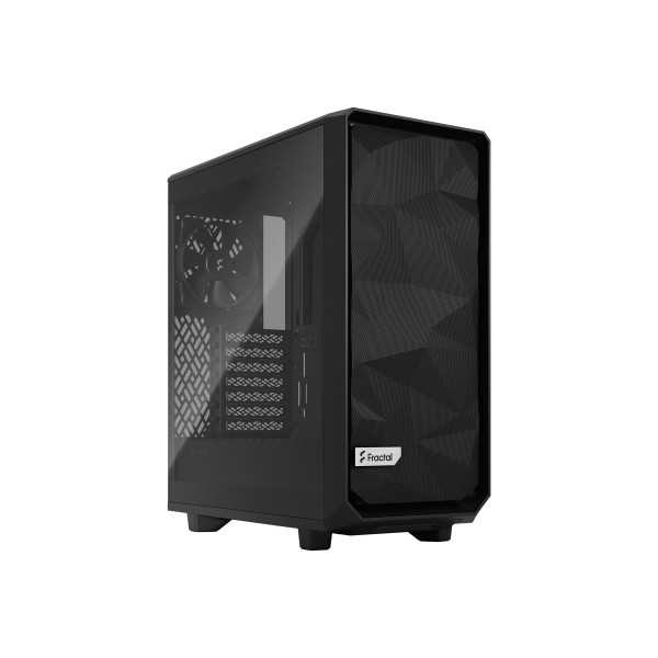 Fractal Design Meshify 2 Compact Lite Šoninis langas Juodas TG Šviesus atspalvis Vidurinis bokštas Maitinimo šaltinis nėra