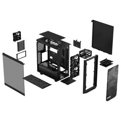 Fractal Design Meshify 2 Compact Lite Side window Black TG Light tint Mid-Tower Power supply included No