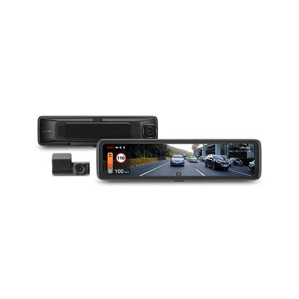 Mio MiVue R850T, Rear Camera GPS Wi-Fi Premium 2.5K HDR E-mirror DashCam with 11.88" Anti-glare Touchscreen Audio recorder